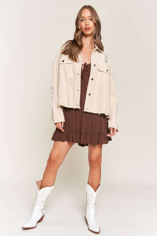 Going With The Seasons Jacket in Oatmeal