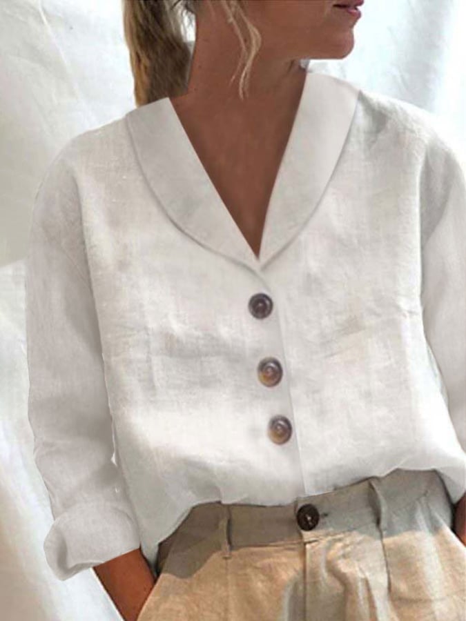 women's cotton linen casual shirt