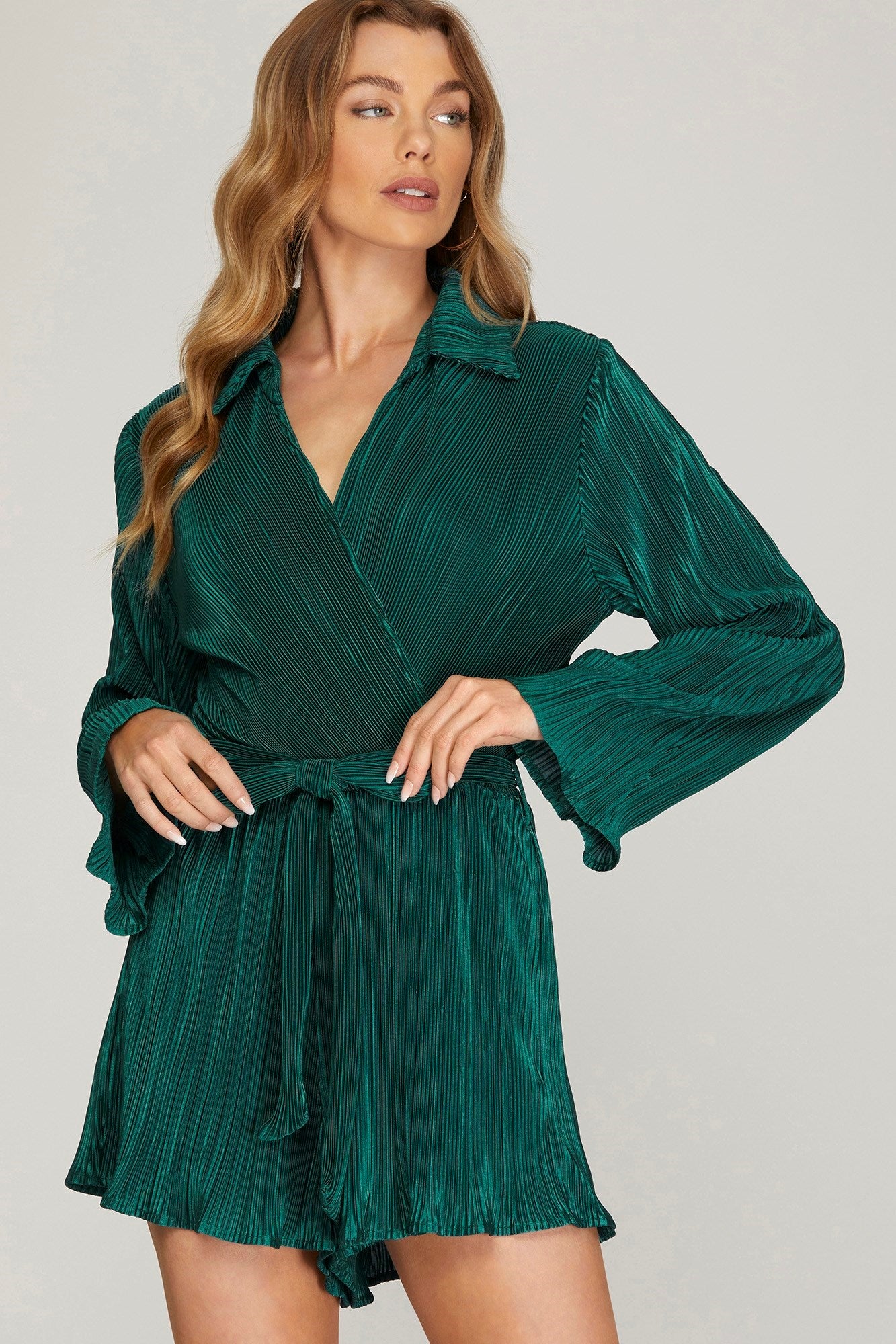 Level Up Romper in Emerald