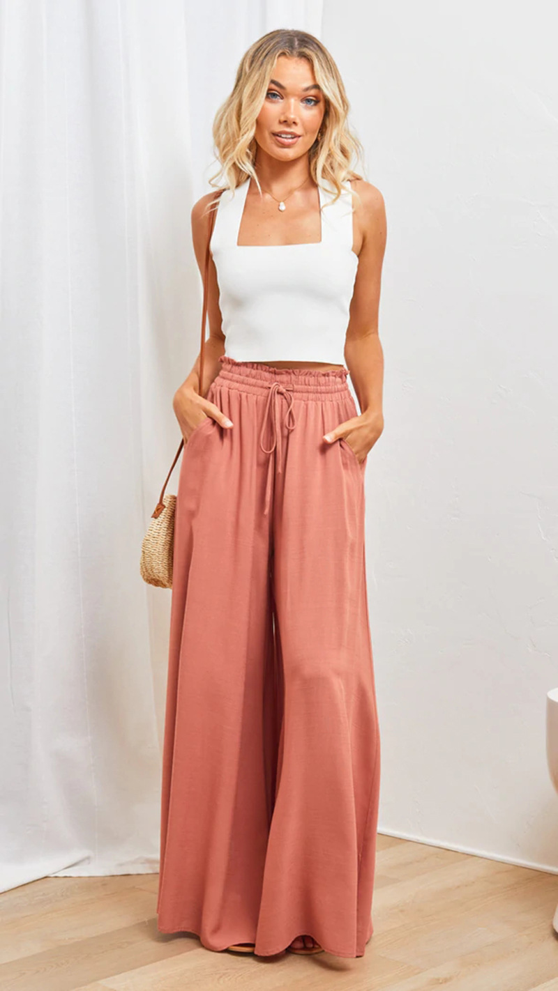 Casual Extra Wide Leg Linen Pants