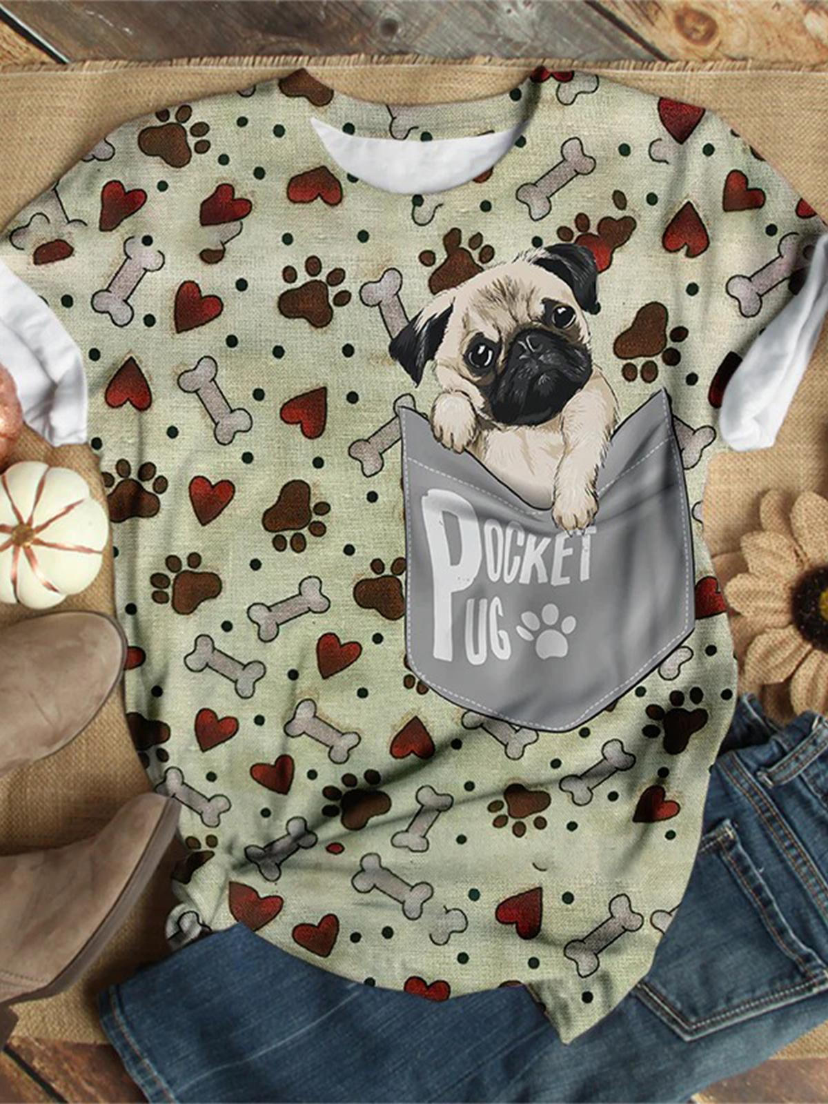 Puppy Paw Crew Neck T-shirt